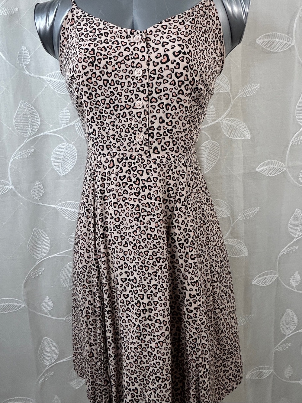 GAP Pink Leopard Print Midi Dress
